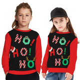 Kids Christmas Elk Digital Printing Warm Long Sleeve Crew Neck Sweater