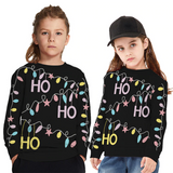Kids Christmas Elk Digital Printing Warm Long Sleeve Crew Neck Sweater