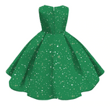 Kids Girl Snowflake Digital Printing Christmas Lovely Sleeveless Princess Dresses