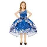 Kids Girl Snowflake Digital Printing Christmas Lovely Sleeveless Princess Dresses