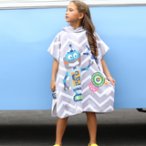 Kids Quick Drying Bathrobe Printing Absorbent Towel Pajamas