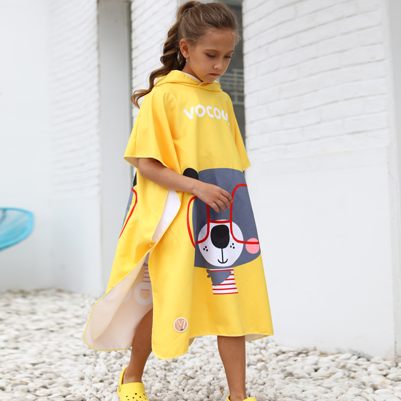 Kids Quick Drying Bathrobe Printing Absorbent Towel Pajamas
