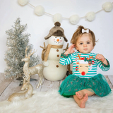 Kids Girl Spring Long Sleeve Striped Fashion Christmas Dresses