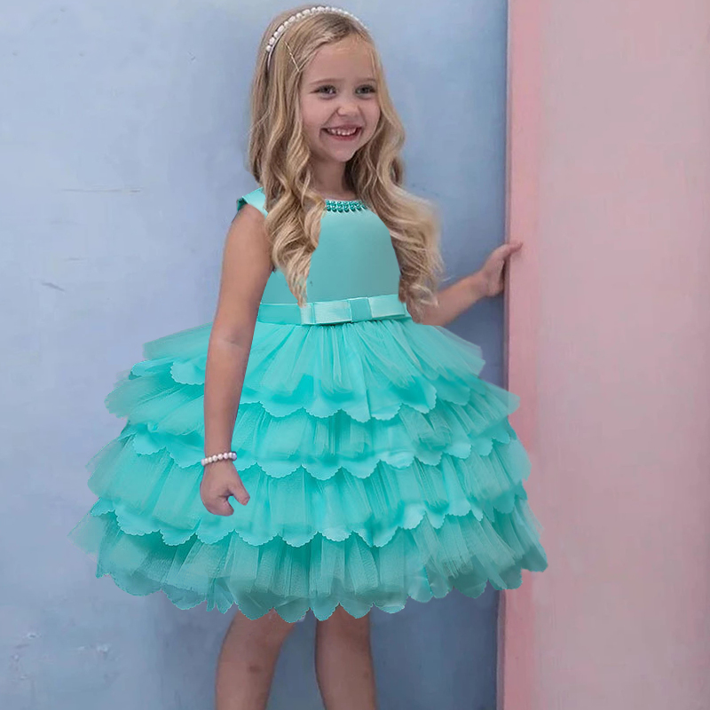 New Baby Princess Dress Multi Layer Cake Puff Party Dress