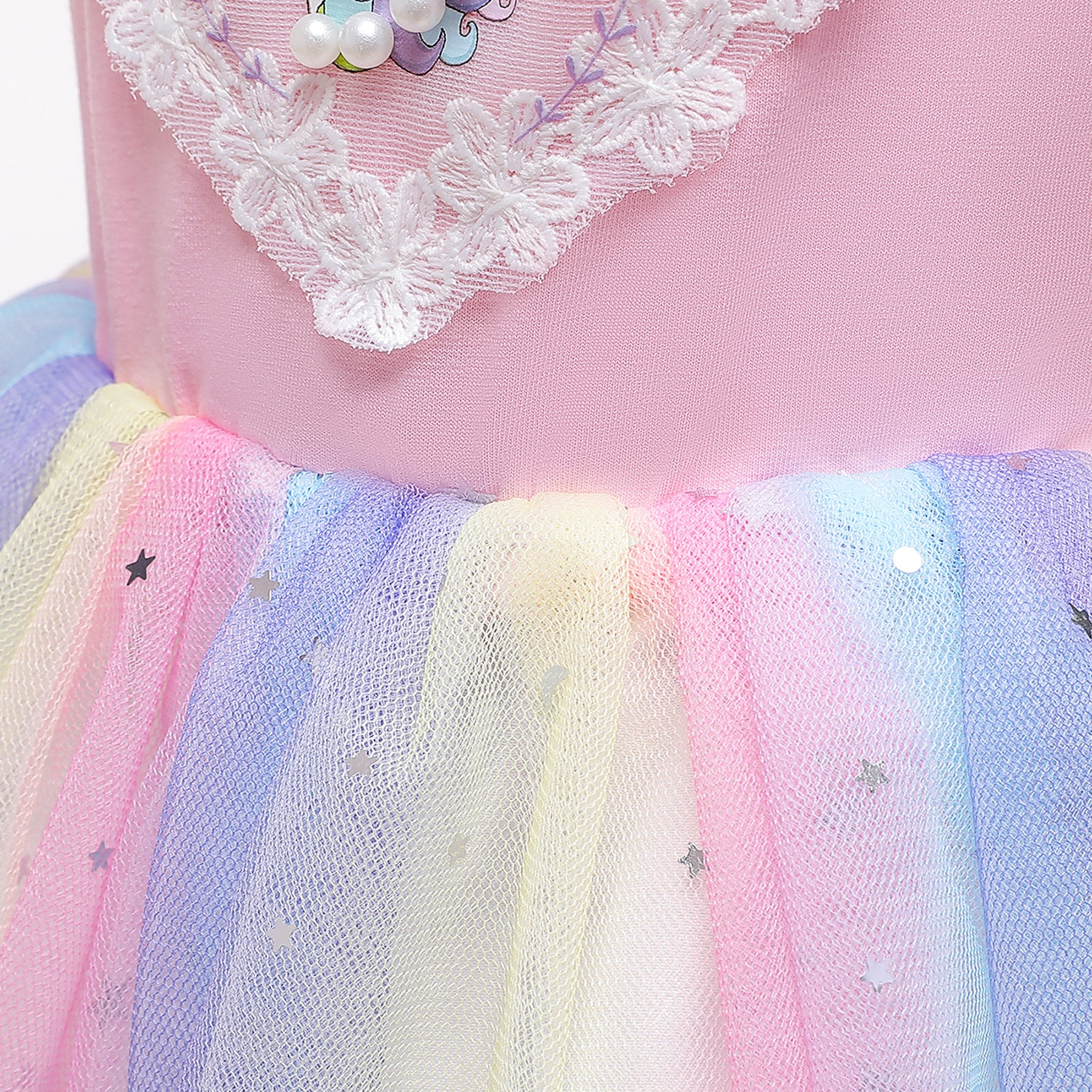 Kid Girls Thin Knit Cotton Unicorn Birthday Rainbow Sequins Dresses