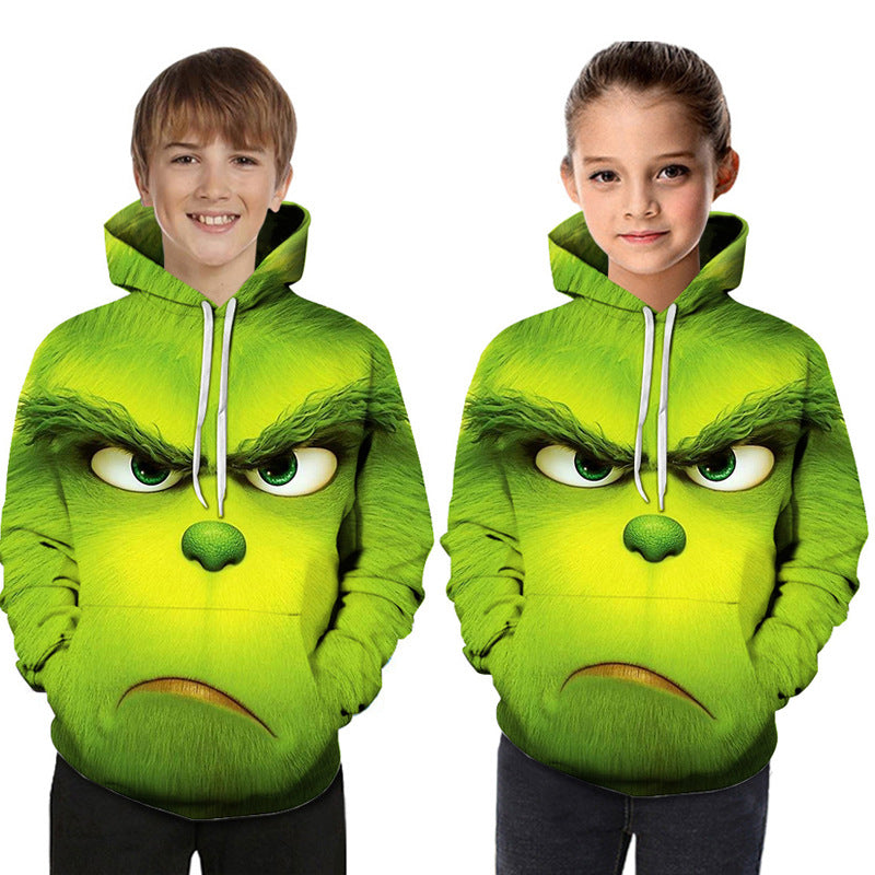 Kids Boys Girls Cartoon 3D Printed Hiphop Crewneck Long Sleeve Hoodie