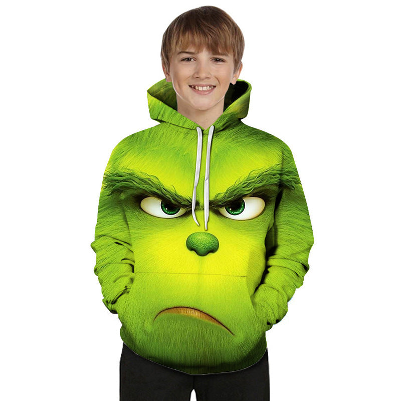 Kids Boys Girls Cartoon 3D Printed Hiphop Crewneck Long Sleeve Hoodie