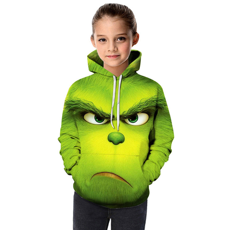 Kids Boys Girls Cartoon 3D Printed Hiphop Crewneck Long Sleeve Hoodie