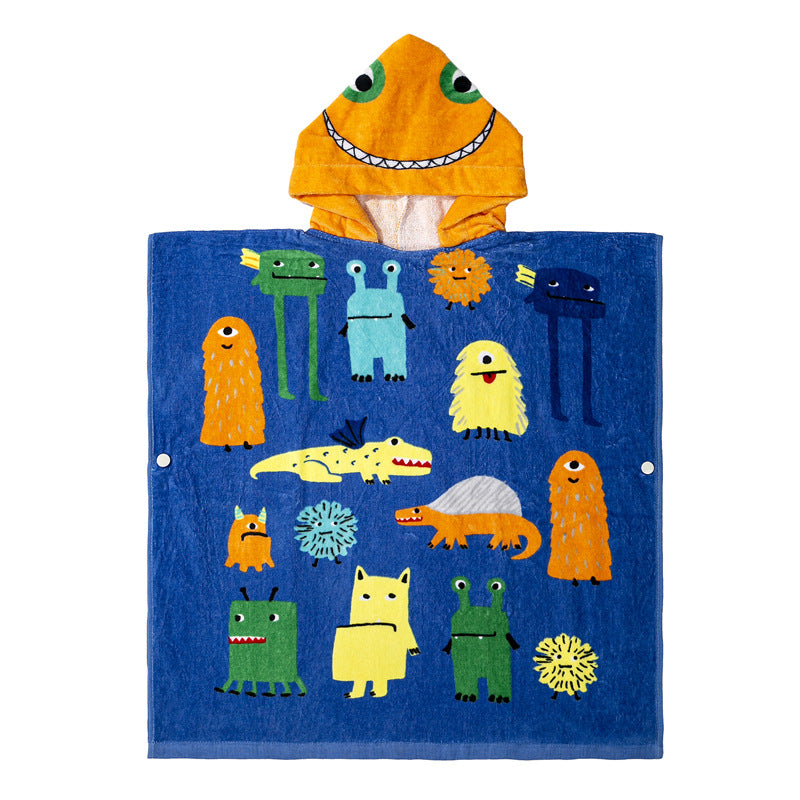 Kid Baby Bath Towel Beach Cotton Cartoon Dinosaur Microfiber Pajamas