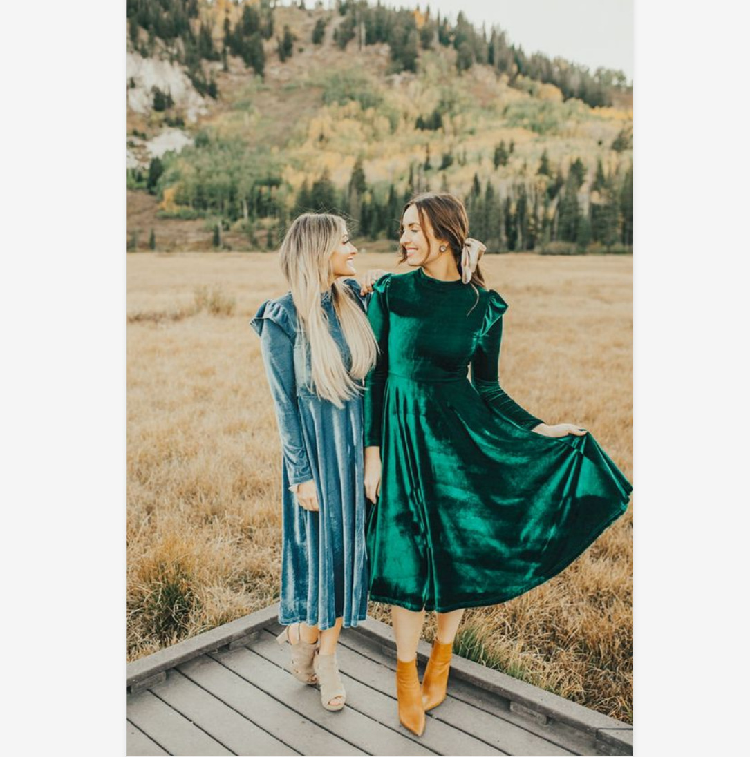 Autumn Mom Daughter Dress Solid Long Sleeve Family Matching Outfits