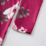 Family Mommy & Me Red Fall Floral Long Sleeve Maxi Dress