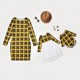 Family Matching Plaid Mother Daughter Dresses Parent-child Christmas Dresses