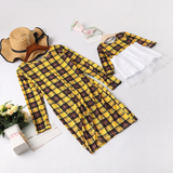 Family Matching Plaid Mother Daughter Dresses Parent-child Christmas Dresses