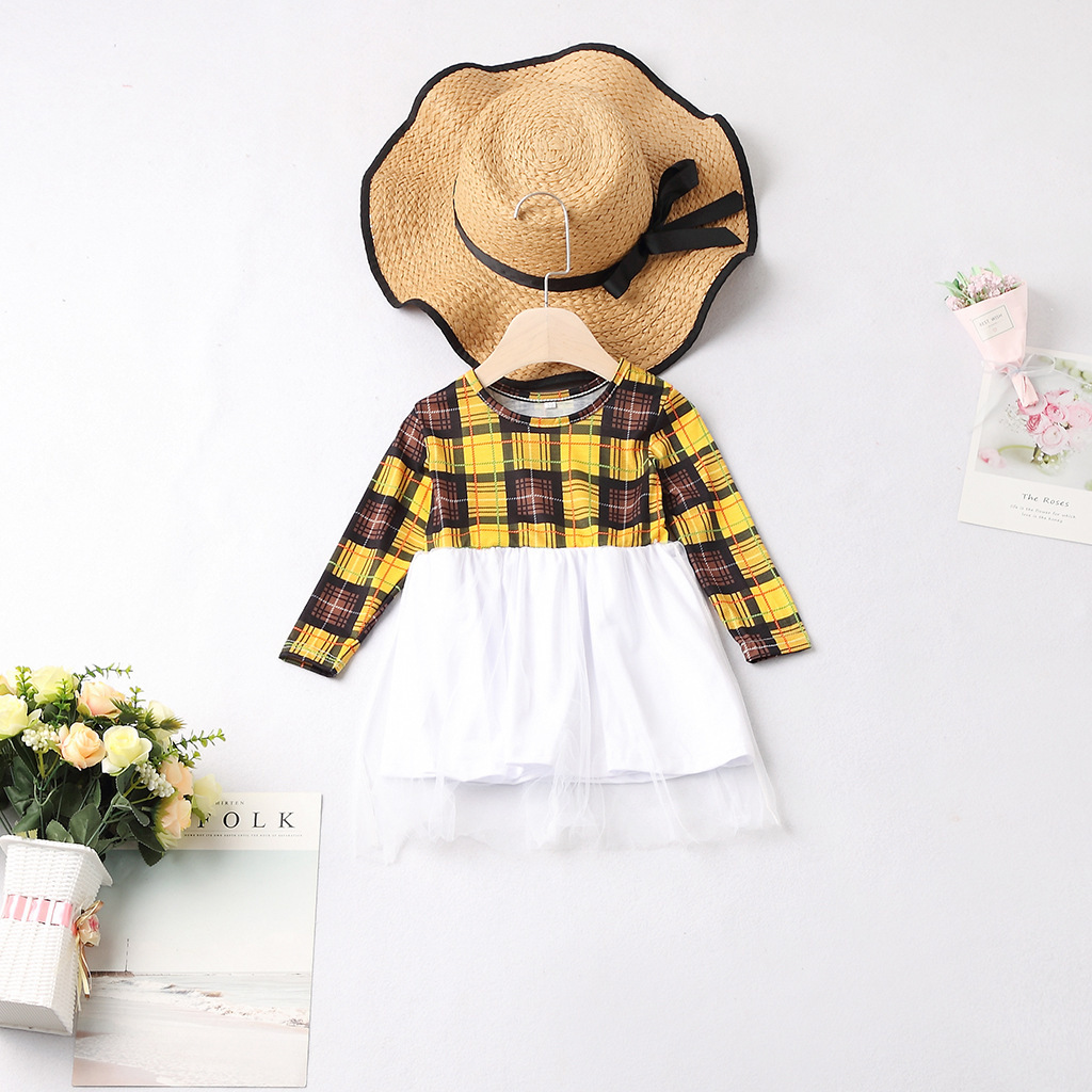 Family Matching Plaid Mother Daughter Dresses Parent-child Christmas Dresses