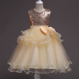 Girls Bridesmaid Flower Party Sequin Wedding Princess Dresses