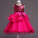 Girls Bridesmaid Flower Party Sequin Wedding Princess Dresses