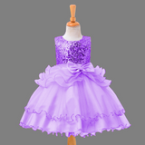 Girls Bridesmaid Flower Party Sequin Wedding Princess Dresses