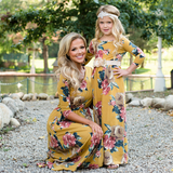 Family Mommy & Me Fall Floral Long Sleeve Maxi Dress