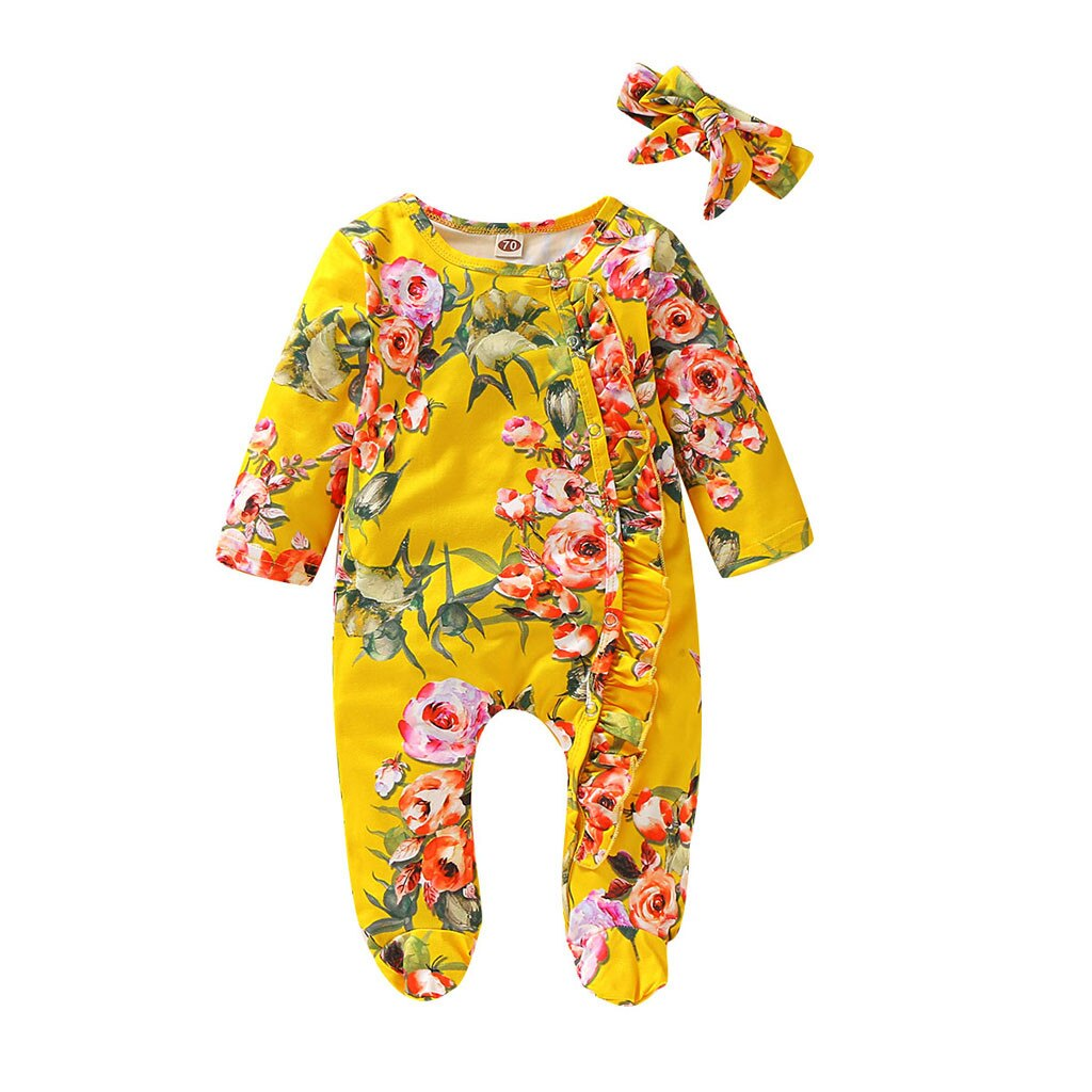 Baby Girl Infant Vintage Sleeper Romper