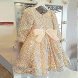Kid Baby Girl Elegant Sequins Bridesmaid Formal Evening Birthday Princess Dresses