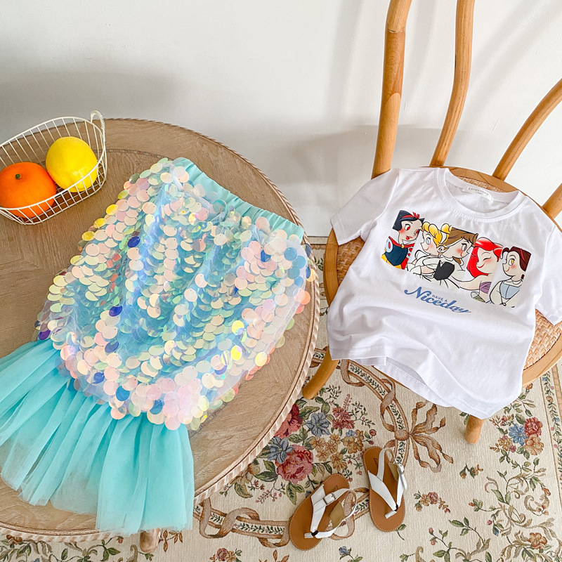 Kid Baby Girls Shell Mermaid Cartoon Sets 2 pcs