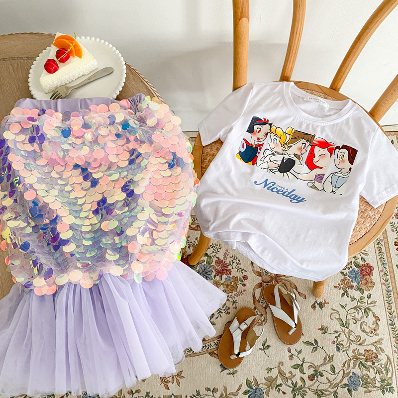 Kid Baby Girls Shell Mermaid Cartoon Sets 2 pcs