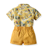 Kid Baby Boy Fashionable Short Lapel Beach 2 Pcs Sets