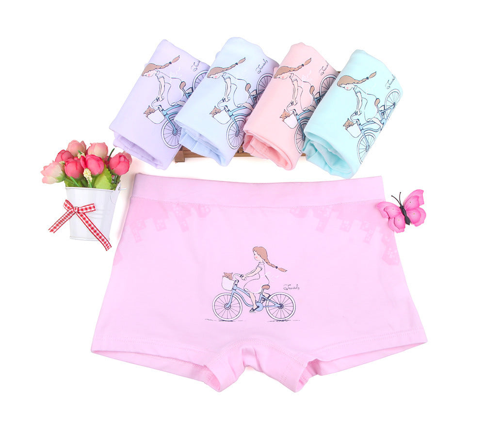 Kid Girl Cartoon Pattern Cotton Softwear Briefs Underwear 5 Packs