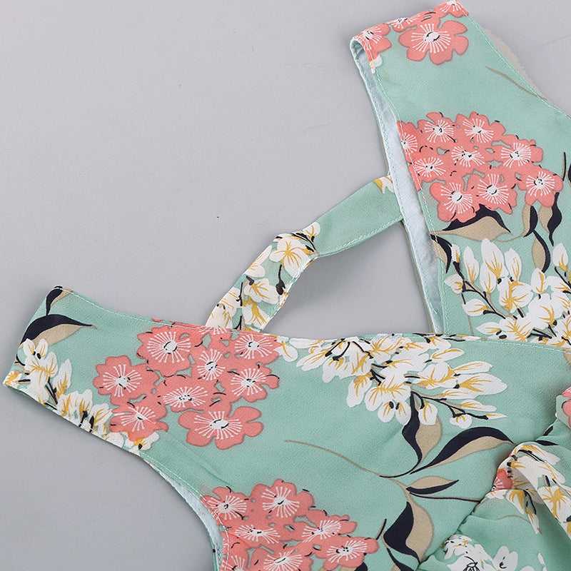 Kid Baby Girl Princess Western V Collar Sleeveless Summer Dresses