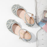 Girls' New Baotou Flat Shoes Rhinestone Sandals Shoes