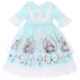 Kids Lolita Dress Sweet Lace Princess Dress 2 Colors 3-14 Years
