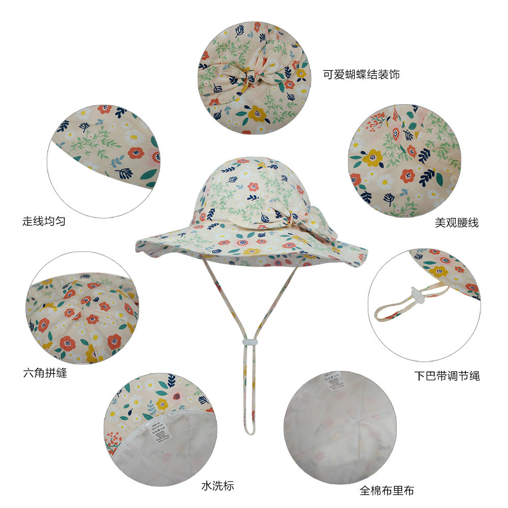 Baby Bucket Hat Cotton Breathable Fisherman Hats Summer Sun Cap