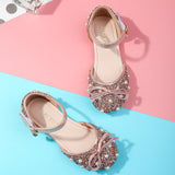 Girls' New Baotou Flat Shoes Rhinestone Sandals Shoes