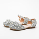 Girls' New Baotou Flat Shoes Rhinestone Sandals Shoes