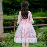 Kids Lolita Dress Sweet Lace Princess Dress 2 Colors 3-14 Years