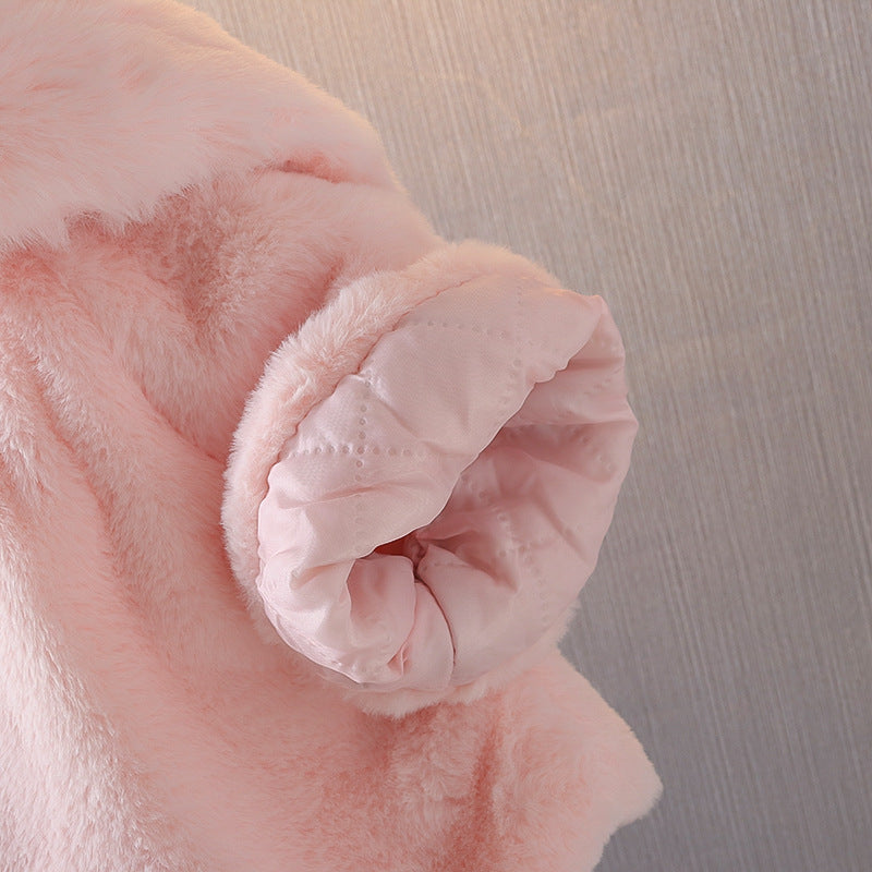 Baby Girl Cape Plush Fur Shawl Coat