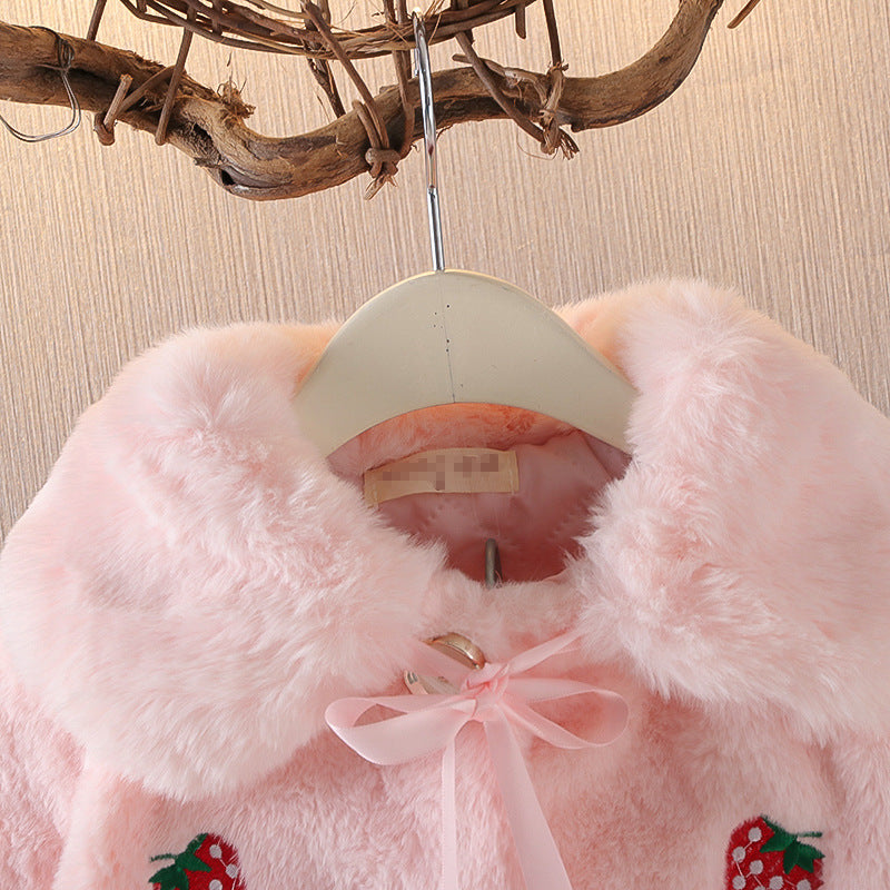 Baby Girl Cape Plush Fur Shawl Coat