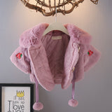 Baby Girl Cape Plush Fur Shawl Coat