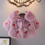 Baby Girl Cape Plush Fur Shawl Coat