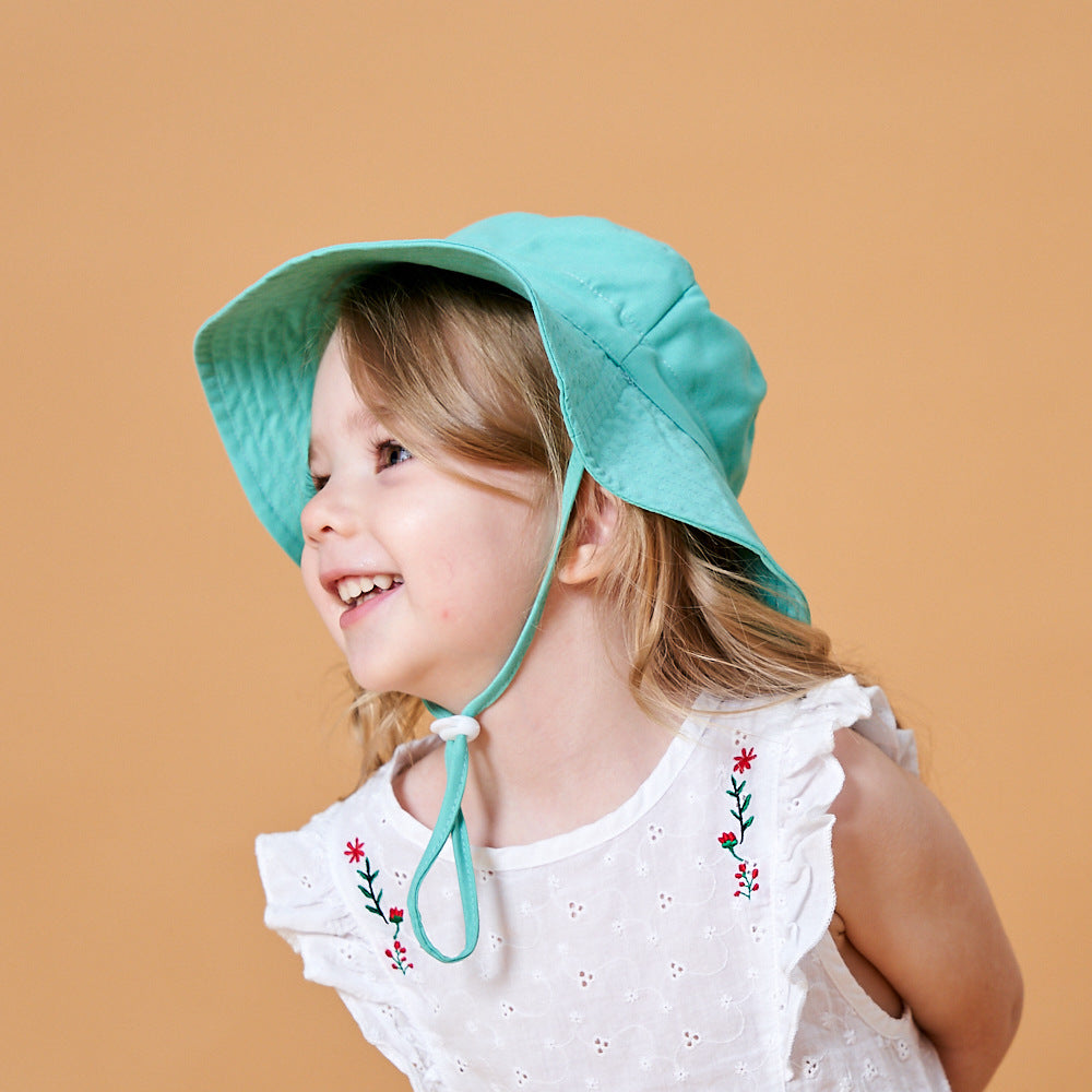 Kid Baby Casual Summer Spring Sun Hat Solid Fisherman Hats