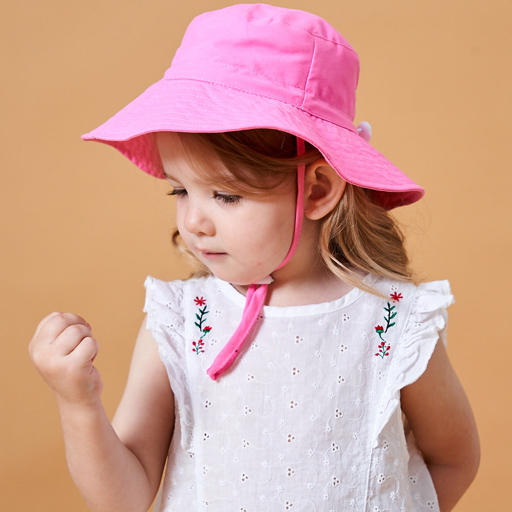 Kid Baby Casual Summer Spring Sun Hat Solid Fisherman Hats