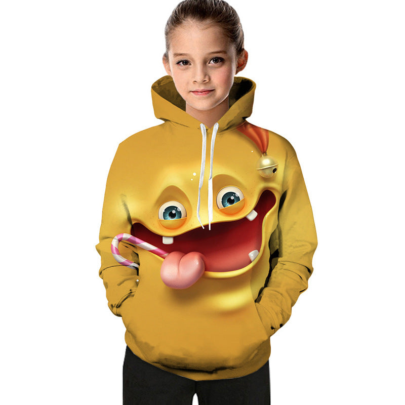 Kids Boys Girls Cartoon 3D Printed Hiphop Crewneck Long Sleeve Hoodie