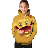 Kids Boys Girls Cartoon 3D Printed Hiphop Crewneck Long Sleeve Hoodie