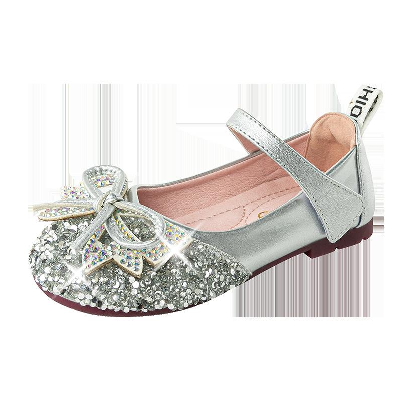 Girls Leather Shoes Princess Shoes Crystal Shoes Bean Shoes
