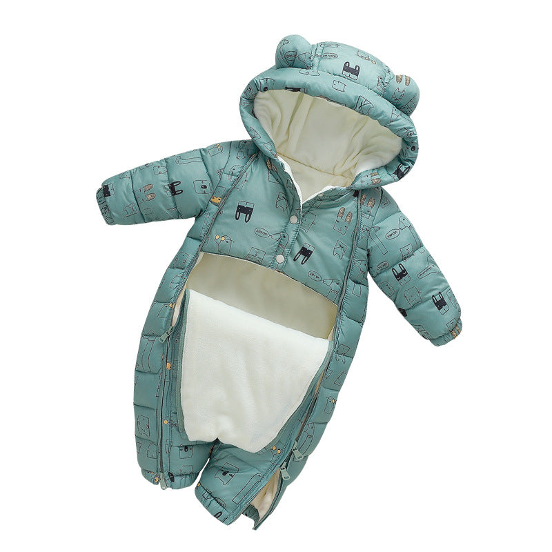 Baby Jumpsuit Cotton Crawler Newborn Plush Thick Romper