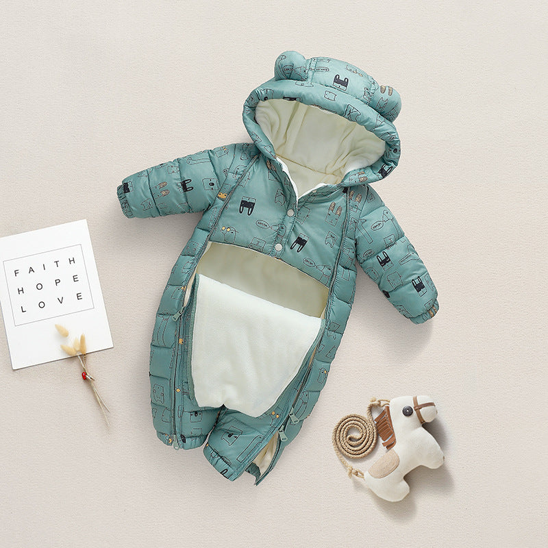 Baby Jumpsuit Cotton Crawler Newborn Plush Thick Romper