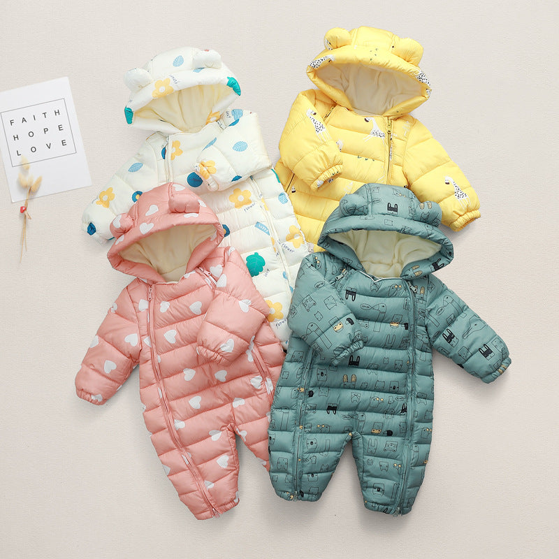 Baby Jumpsuit Cotton Crawler Newborn Plush Thick Romper
