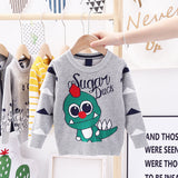 Toddler Kid Boy Dinosaur Winter Warm Dinosaur Knitted Sweater