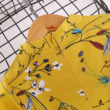 Kid Girl Autumn Edition Printed Long Sleeves Flower Dresses