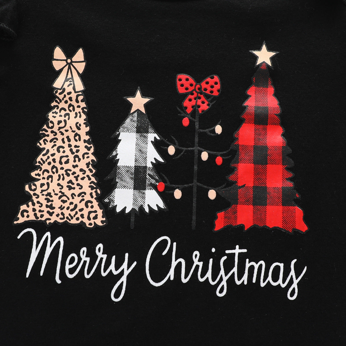 Baby Girl Christmas Long-sleeved Suit Ins Wind Tree Bear Suits 3 Pcs